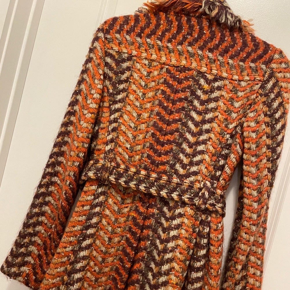 Anna Sui Fall 2006 Burnt Orange Woven Wool Coat 4 - Picture 7 of 10